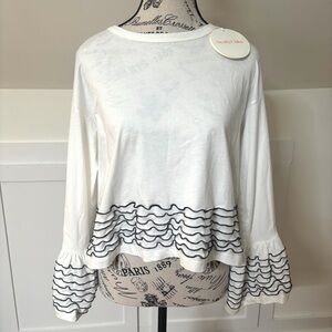 Women's NWT See by Chloe Ruffled Boho Chic Top Sz L S8SJH25